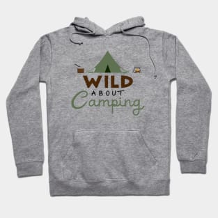 Wild About Camping Color Illustrative Design Hoodie